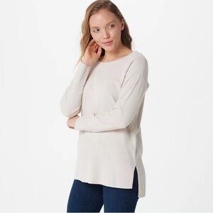 BAREFOOT DREAMS Cozy Chic Ultra Lite Paradise Tunic Sweater White  Size 1X F35